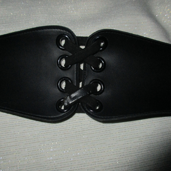 VTG GARAY 100 %  SUEDE RHINESTONE CORSET BELT  BLK main image 4